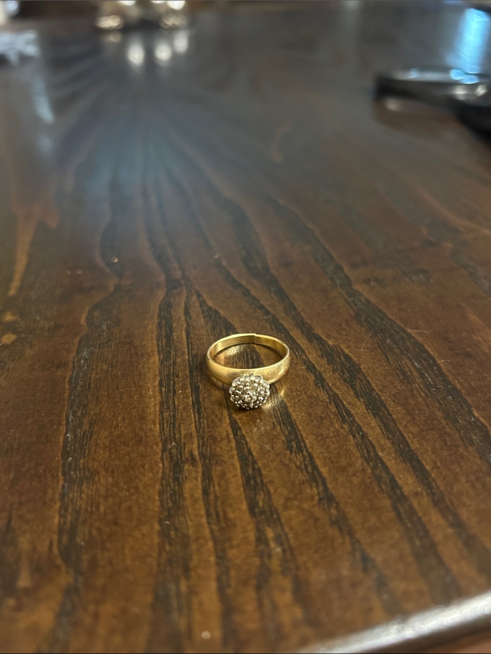 Classic Gold Ring with Silver Crown Accent - Women Jewelry#14K#Size7